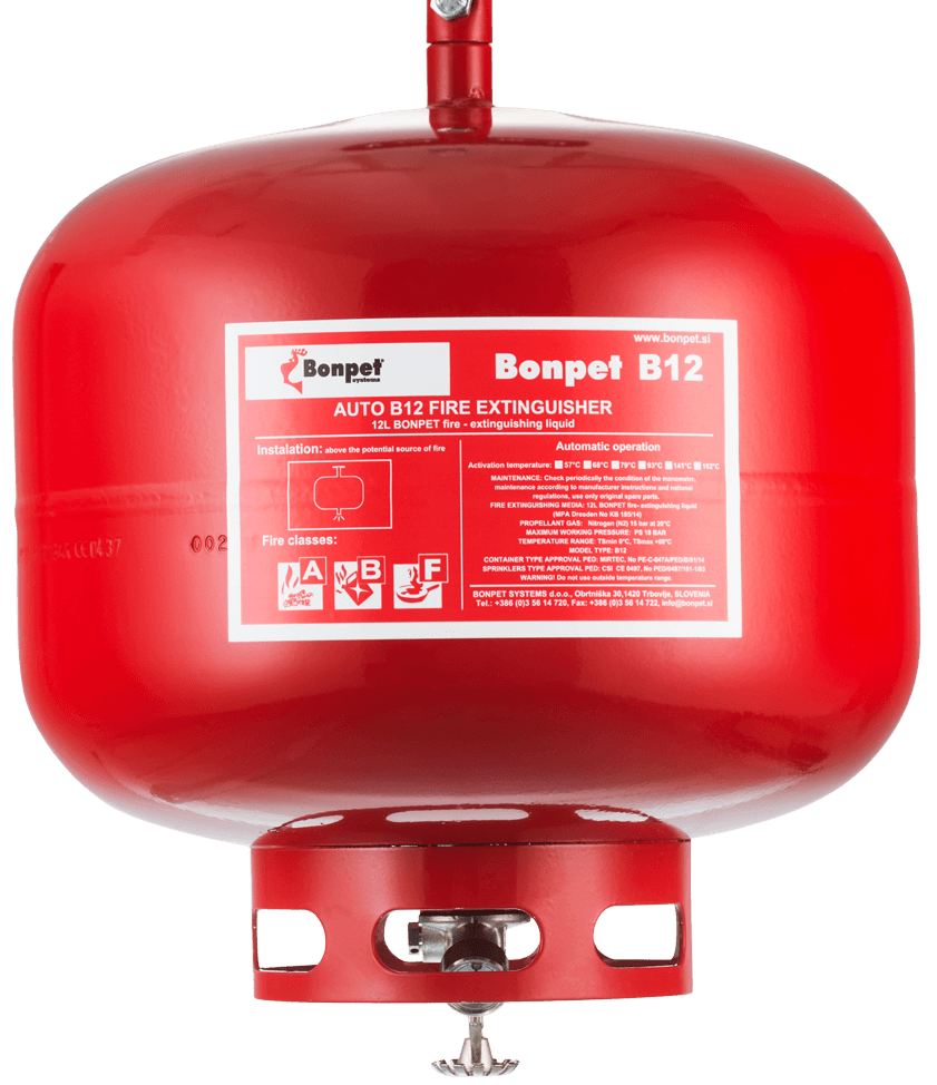 BONPET B 6 – automatický hasiaci systém s objemom 6 l